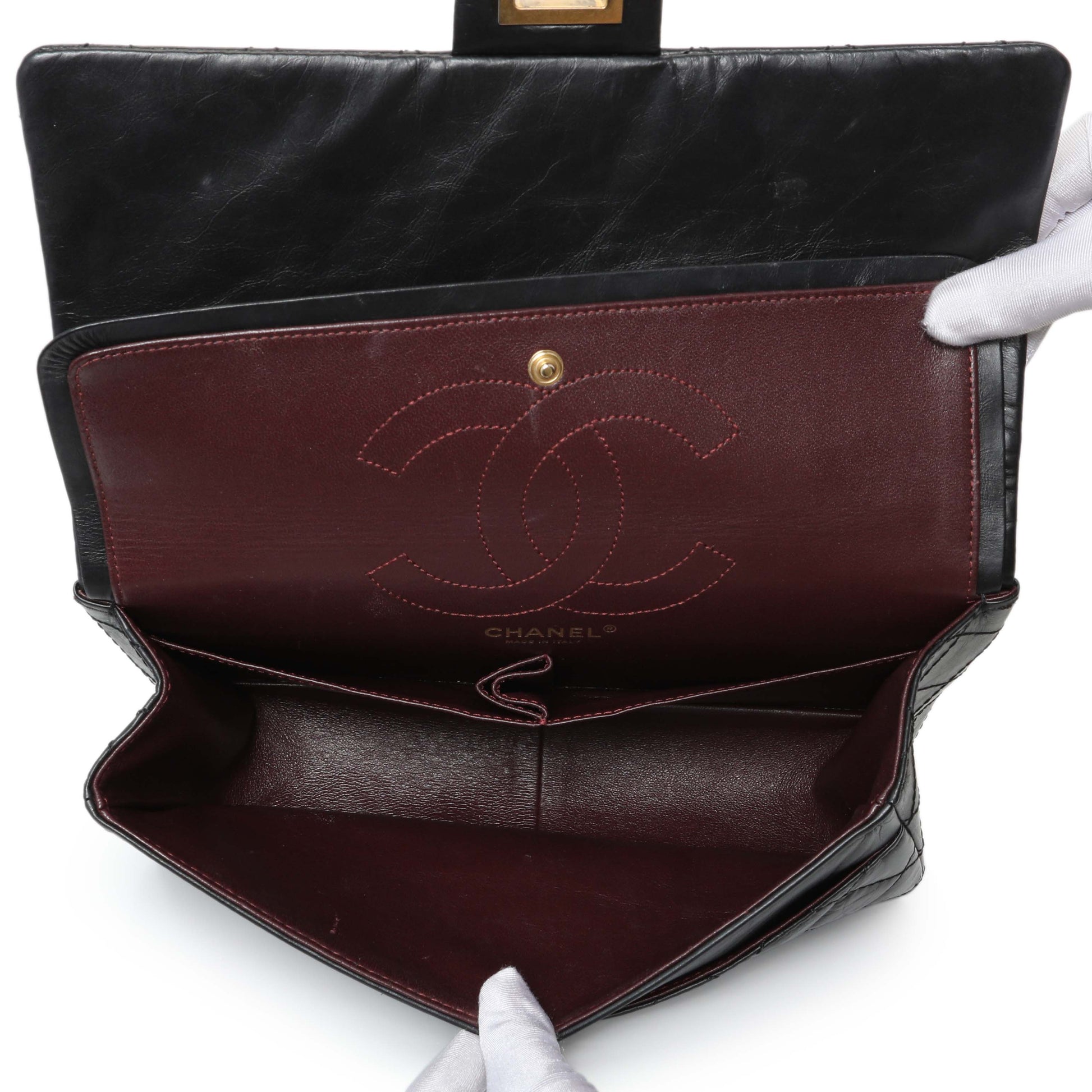 Exclusive Chanel Black Quilted Aged Calfskin 2.55 Reissue 226 Flap — Top View