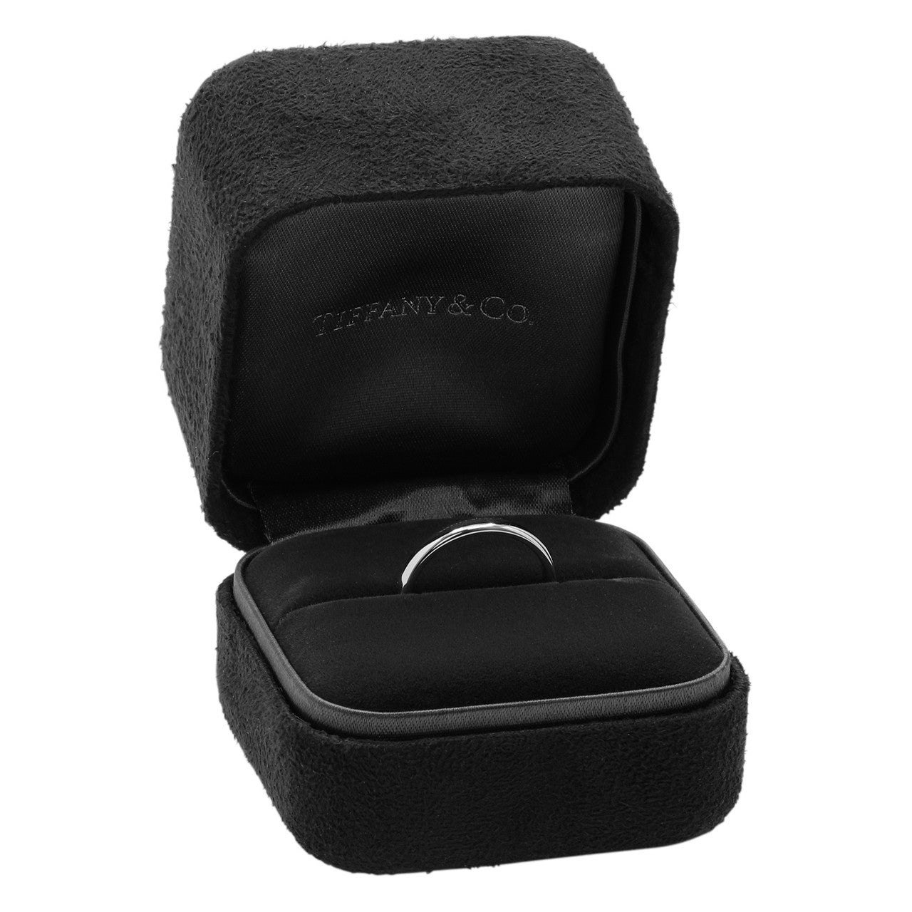 Exclusive Tiffany & Co. Platinum 3mm Wedding Band Ring — Top View