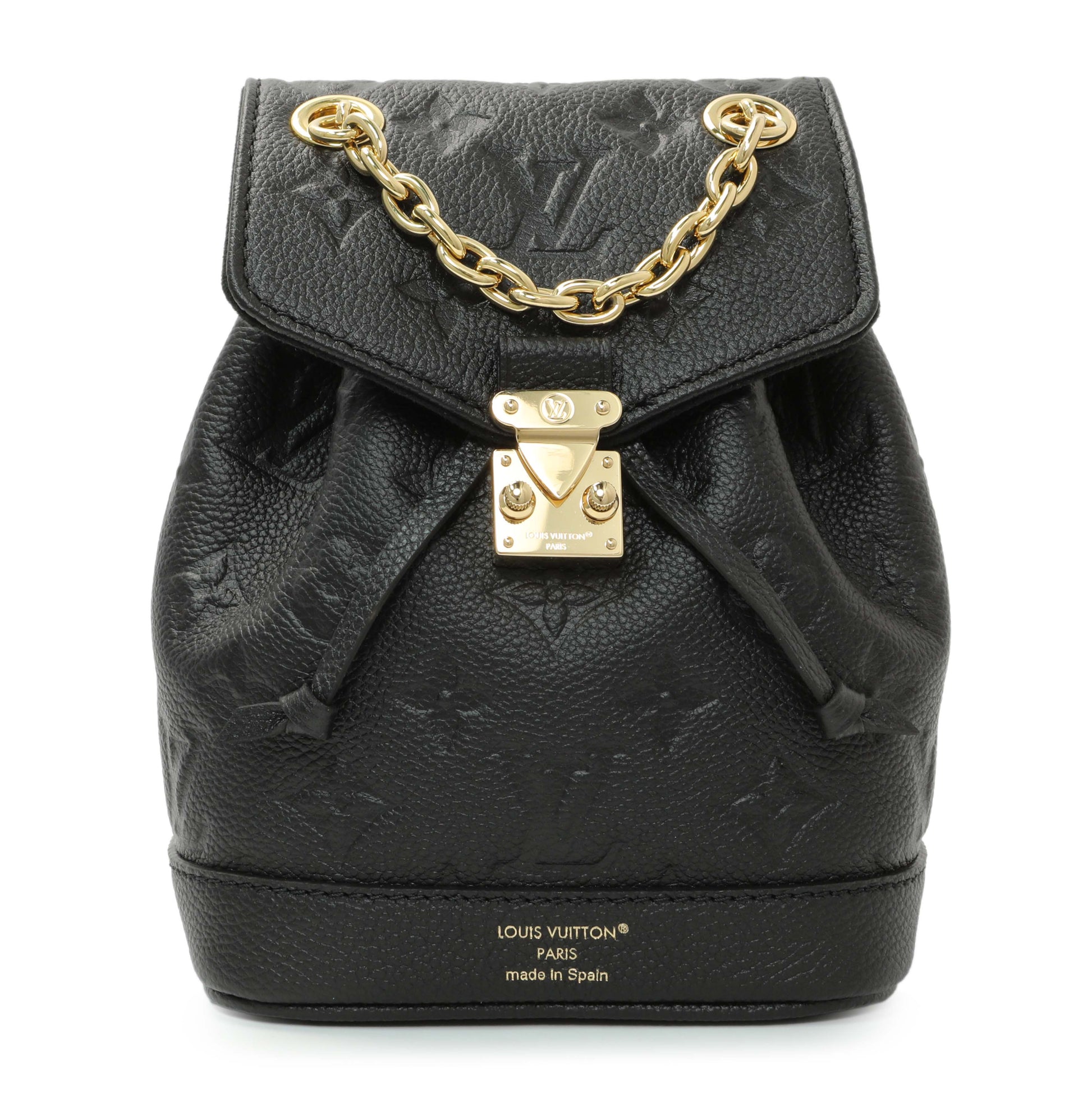 Exclusive Louis Vuitton Black Empreinte Nano Noe Backpack — Front View