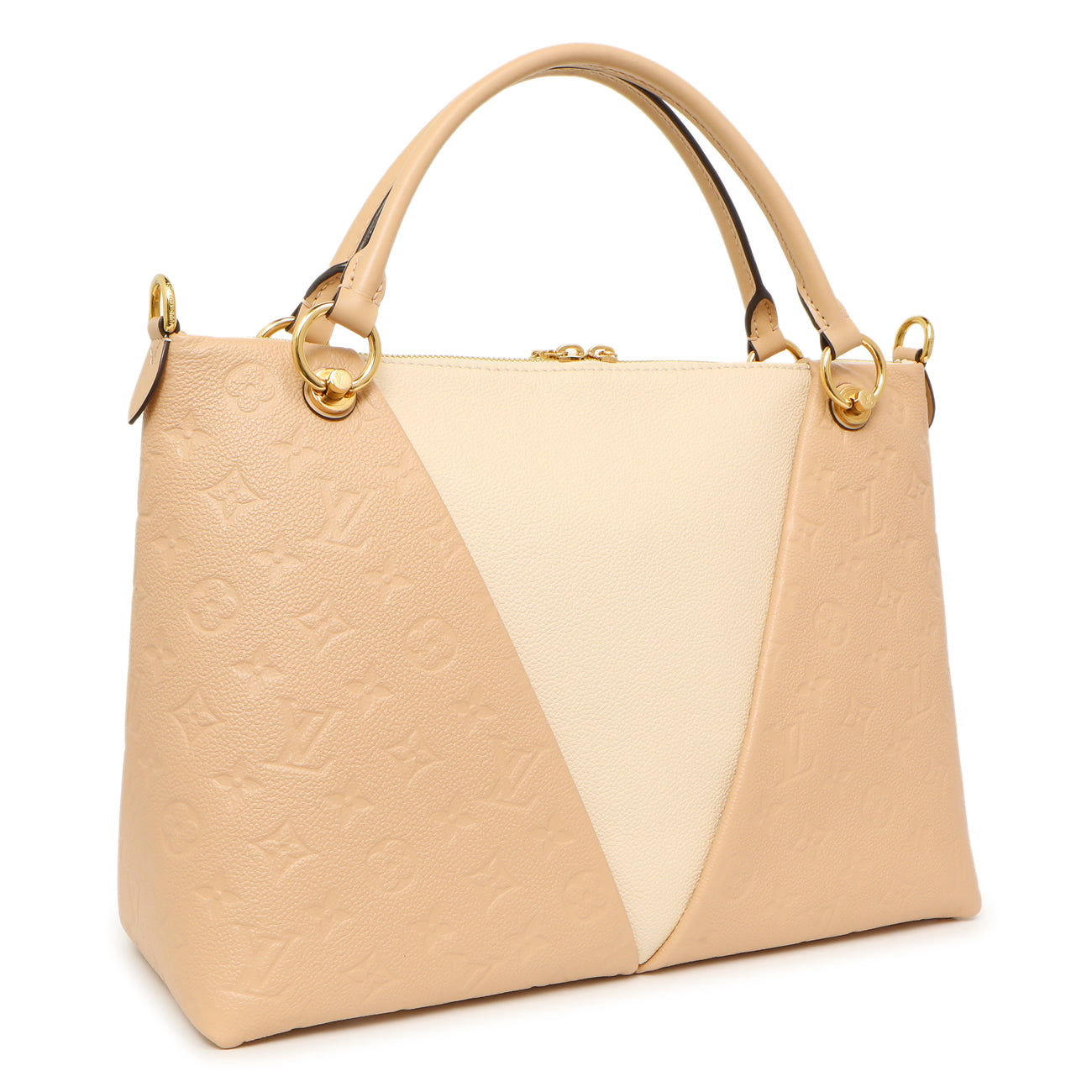 Exclusive Louis Vuitton Beige Empreinte V Tote MM — Side View