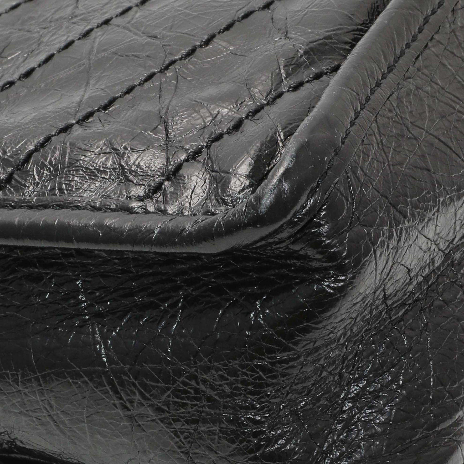 Exclusive Saint Laurent Black Crinkled Calfskin Matelasse Monogram Baby Niki Chain Satchel — Lifestyle View
