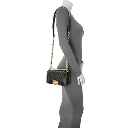 Exclusive Chanel Black Caviar Quilted Small Boy Flap — Alternate View 12