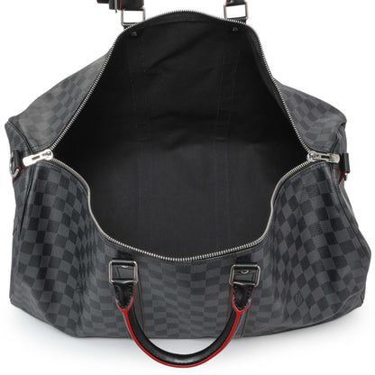 Exclusive Louis Vuitton Damier Graphite Keepall 55 Bandouliere — Top View