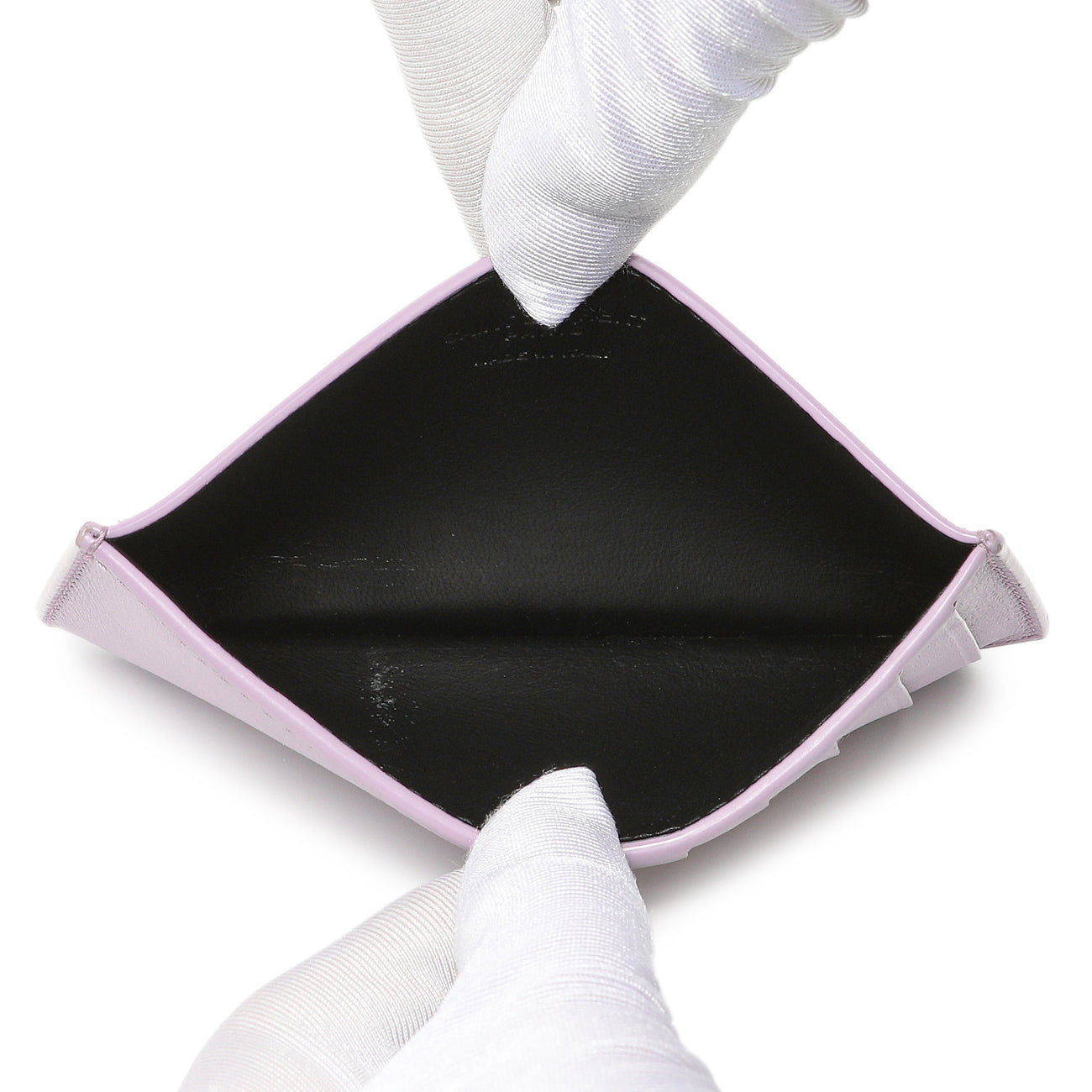 Exclusive Saint Laurent Lilac Calfskin 5 Fragments Card Holder — Detail View