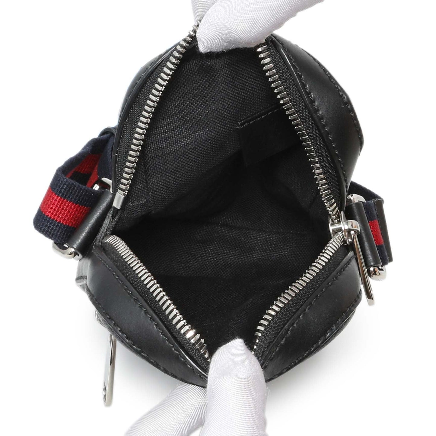 Exclusive Gucci Black GG Supreme Monogram Mini Messenger — Top View