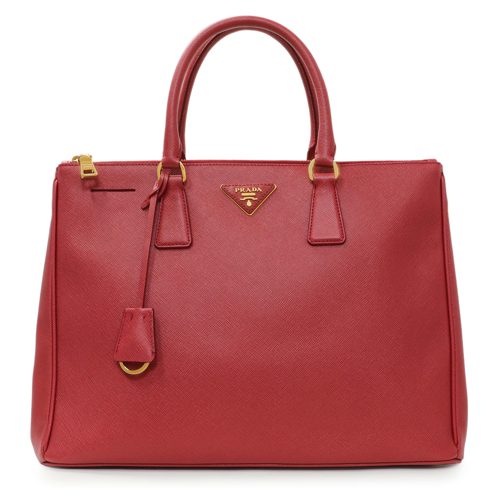 Exclusive Prada Fuoco Saffiano Galleria Double Zip Large — Front View