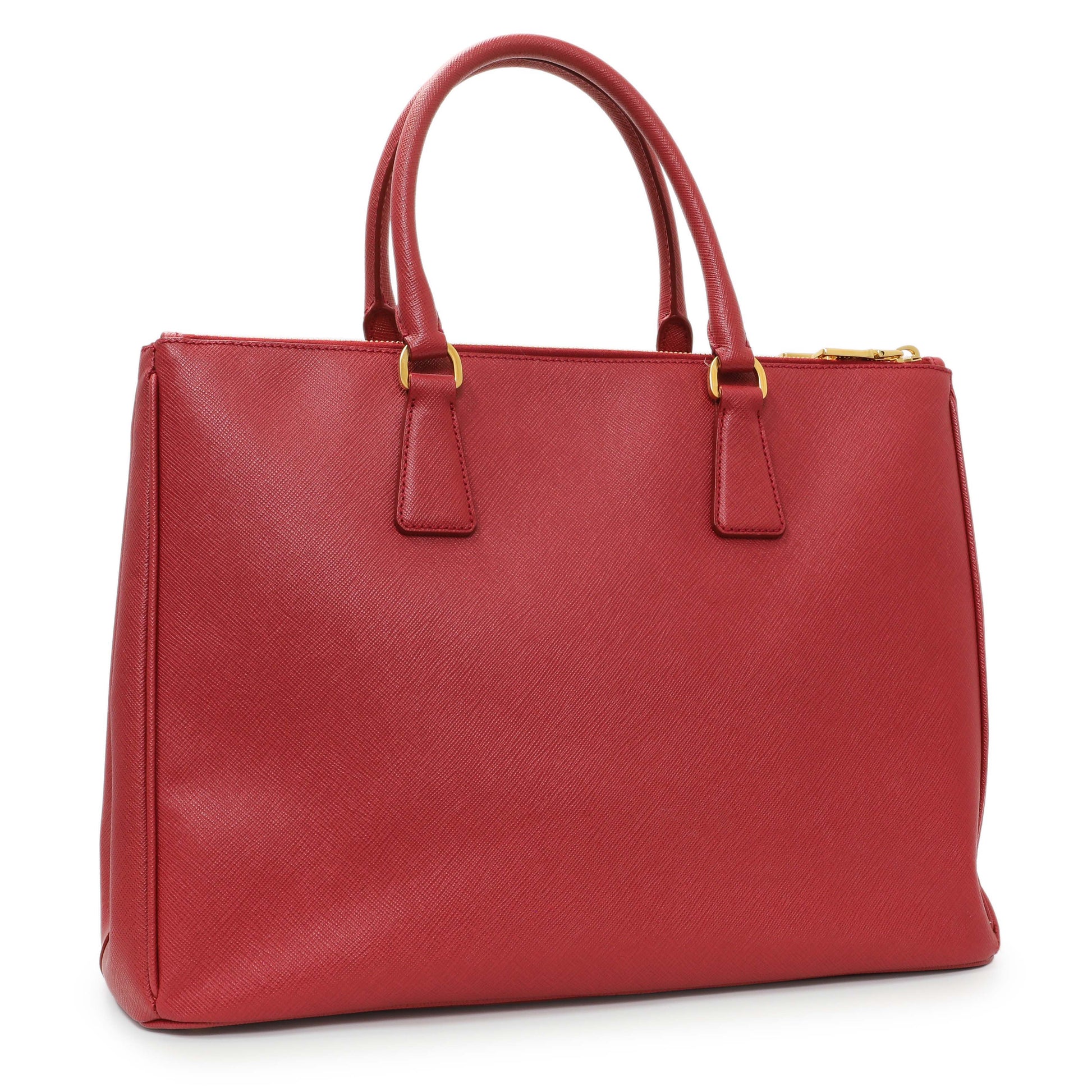 Exclusive Prada Fuoco Saffiano Galleria Double Zip Large — Side View