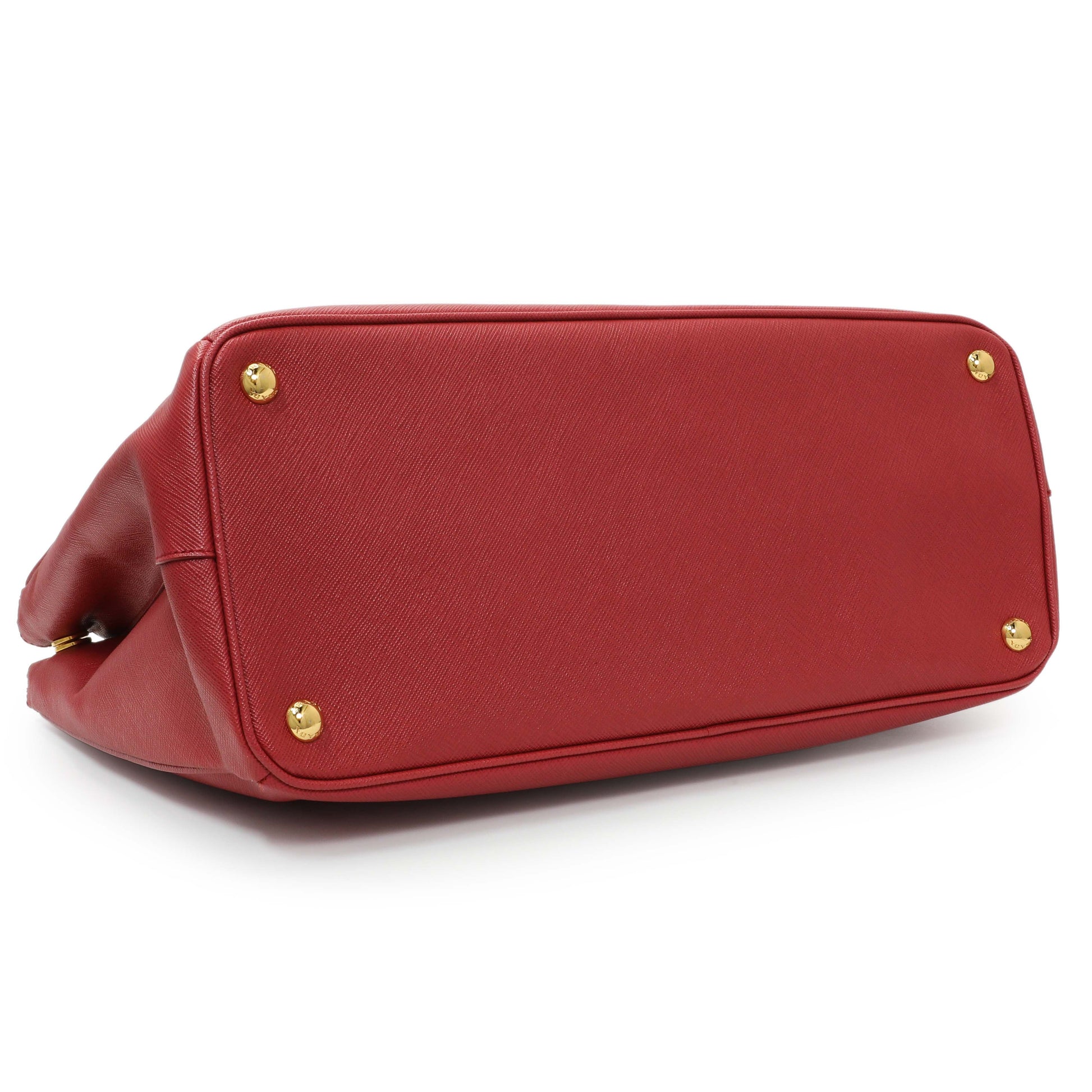 Exclusive Prada Fuoco Saffiano Galleria Double Zip Large — Back View