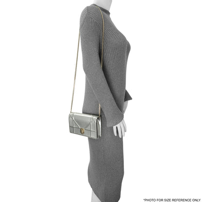 Exclusive Christian Dior Silver Patent Micro-Cannage Diorama Wallet on Chain — Alternate View 7