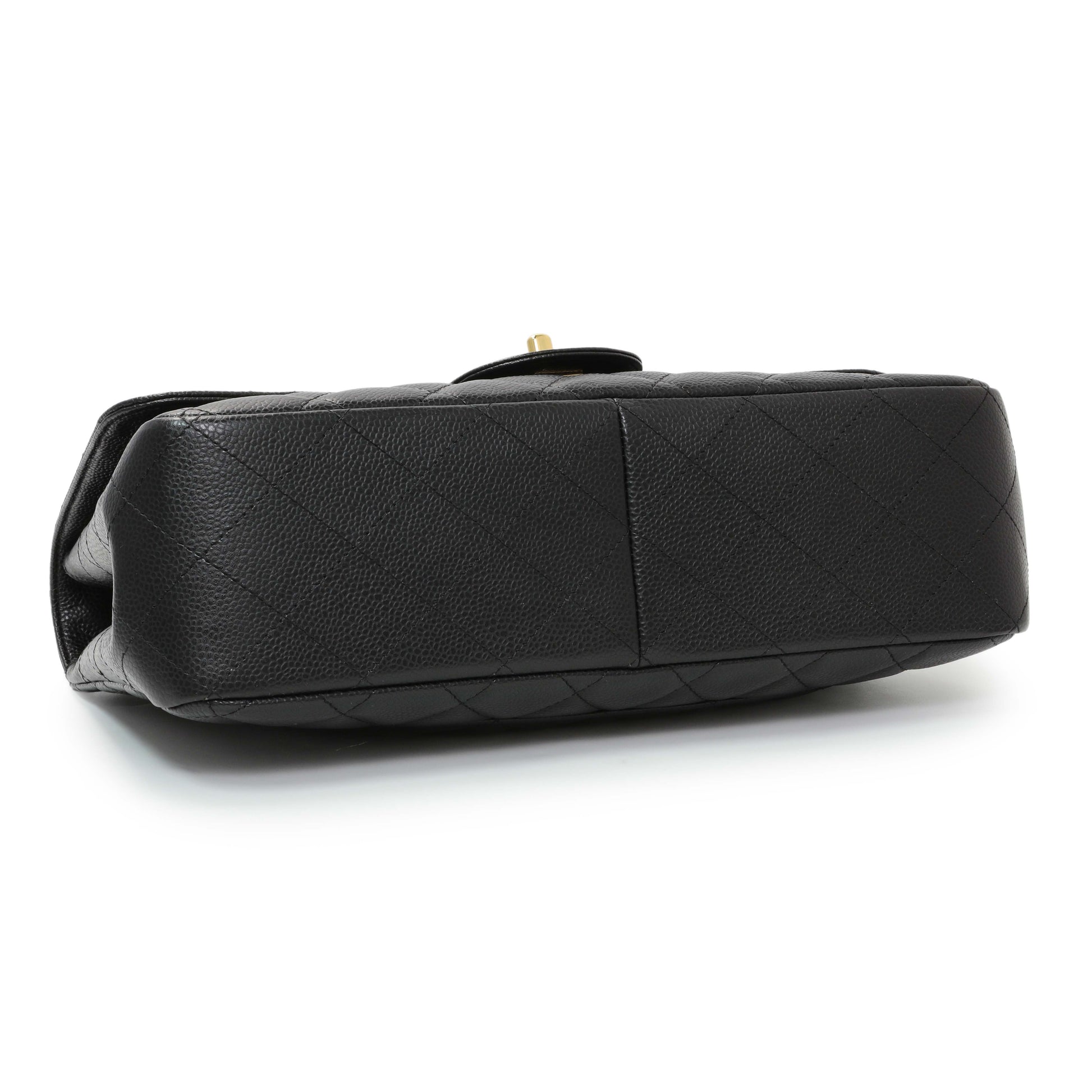 Exclusive Chanel Black Caviar Jumbo Single Flap — Back View