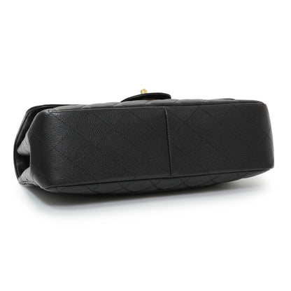 Exclusive Chanel Black Caviar Jumbo Single Flap — Back View
