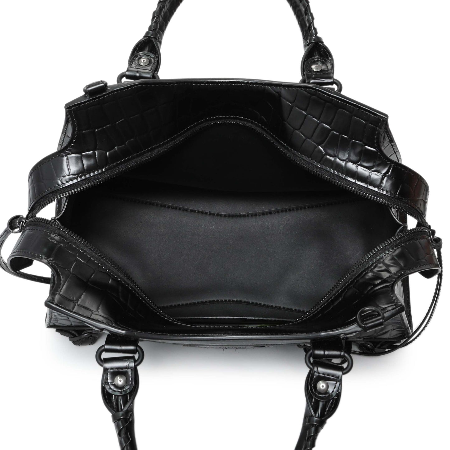 Exclusive Balenciaga Black Crocodile Embossed Neo Classic Hardware S City — Alternate View 8