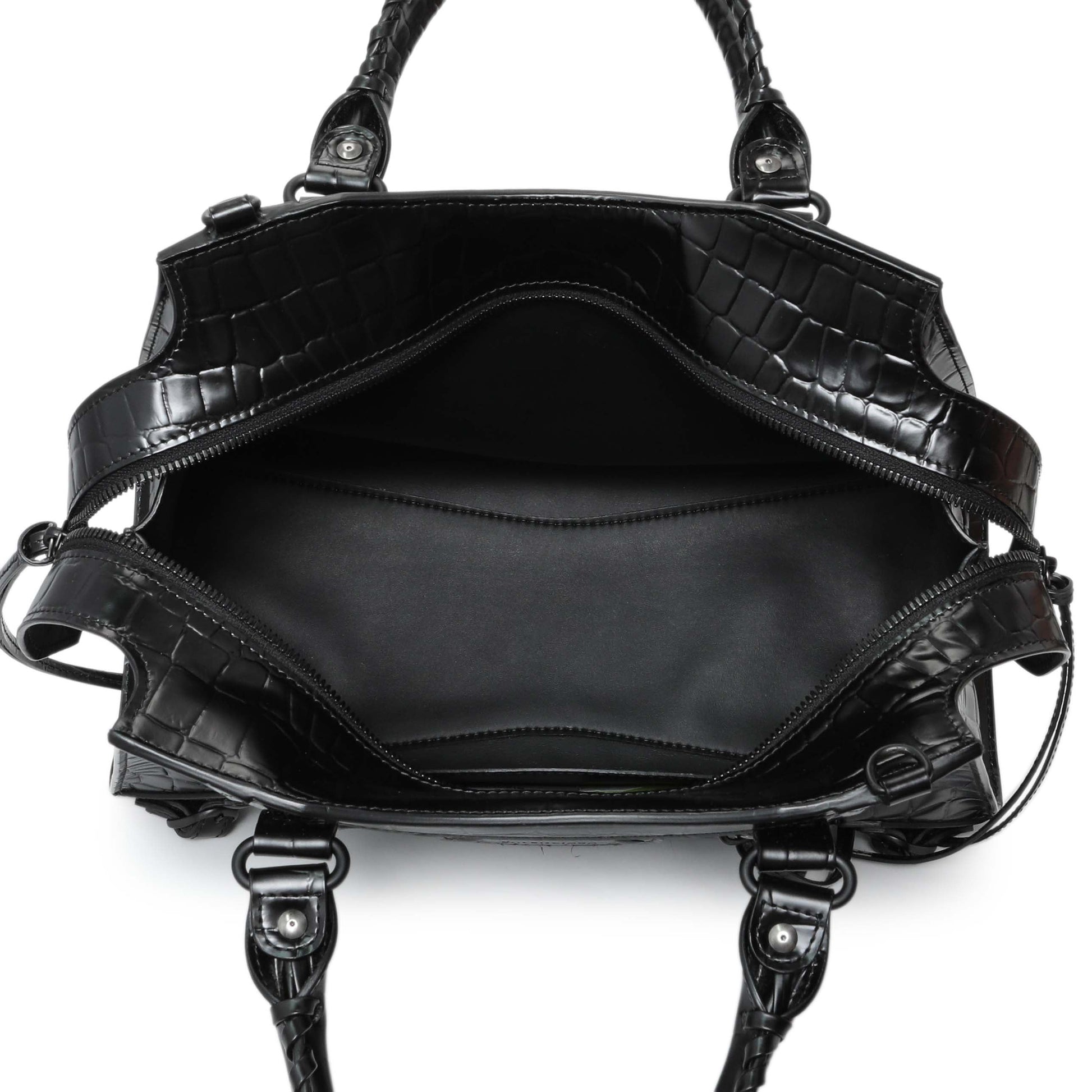 Exclusive Balenciaga Black Crocodile Embossed Neo Classic Hardware S City — Alternate View 8