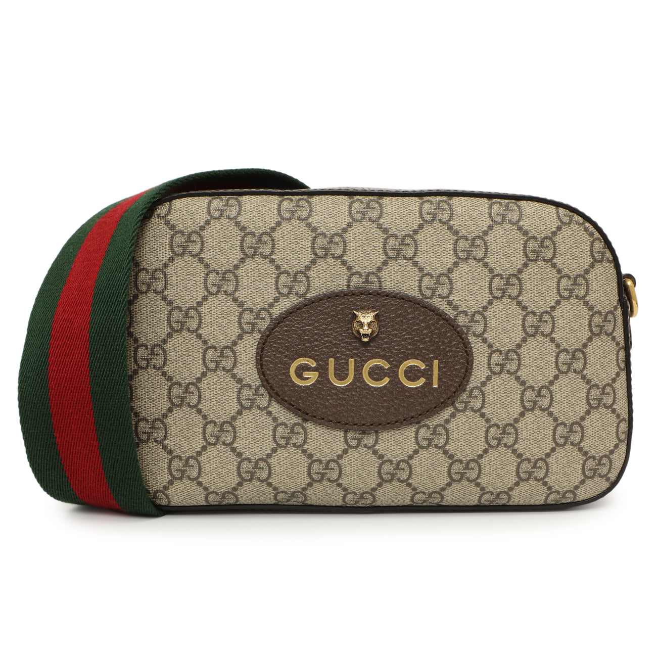 Exclusive Gucci GG Supreme Monogram Web Neo Vintage Shoulder Bag — Front View