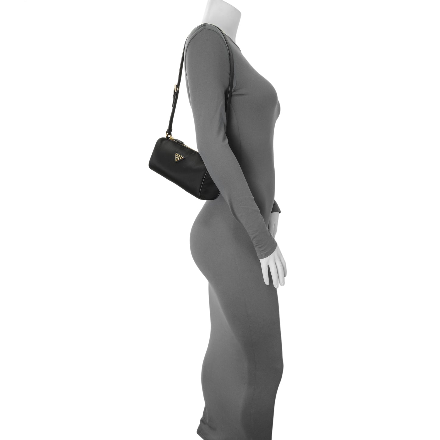 Exclusive Prada Black Re-Nylon Pouch Shoulder Bag — Lifestyle View