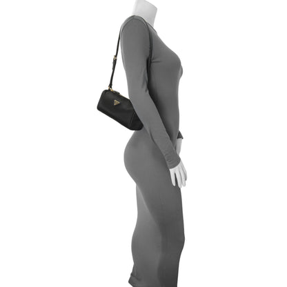 Exclusive Prada Black Re-Nylon Pouch Shoulder Bag — Lifestyle View