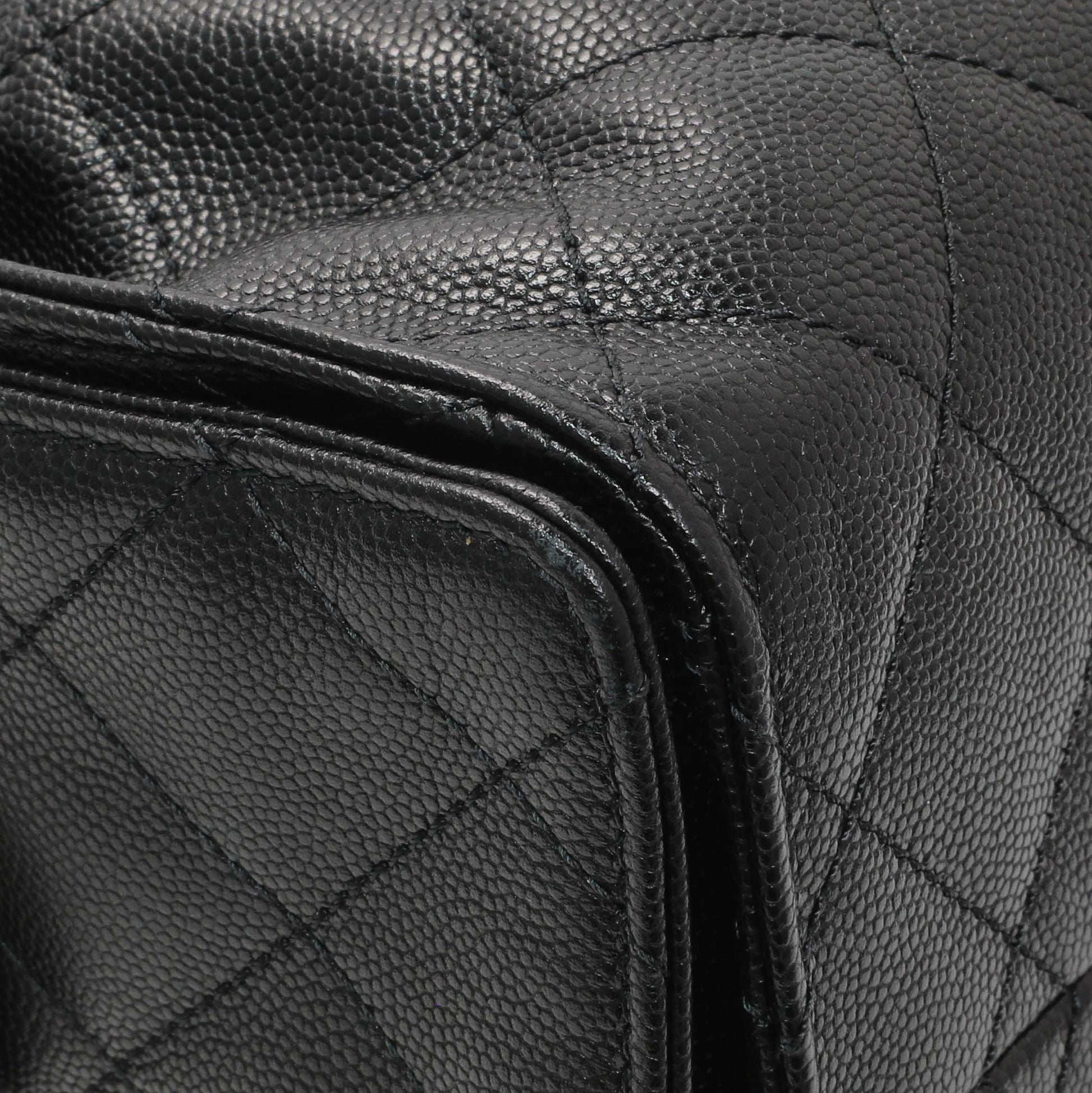 Exclusive Chanel Black Caviar Quilted Small Chanel 25 Handbag — Lifestyle View