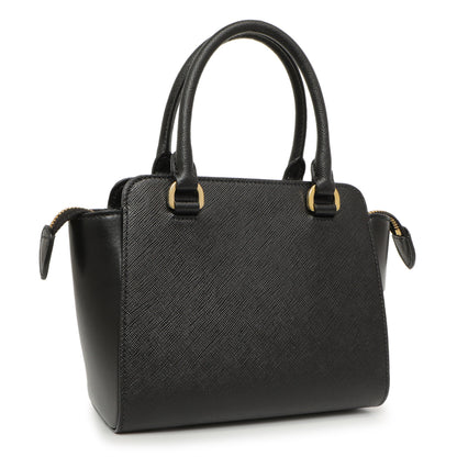 Exclusive Prada Black Saffiano Soft Calf Mini Zipped Tote — Side View