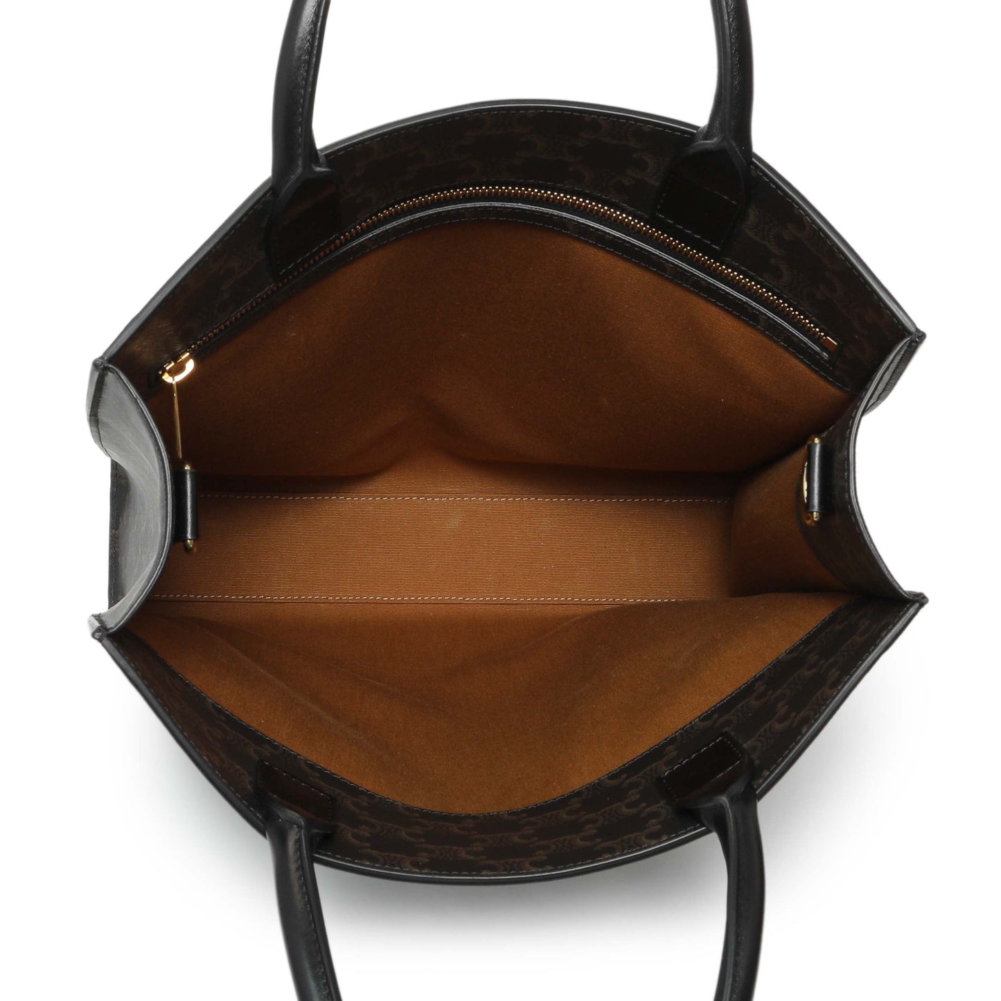 Exclusive Celine Triomphe Canvas Calfskin Medium Vertical Cabas — Top View