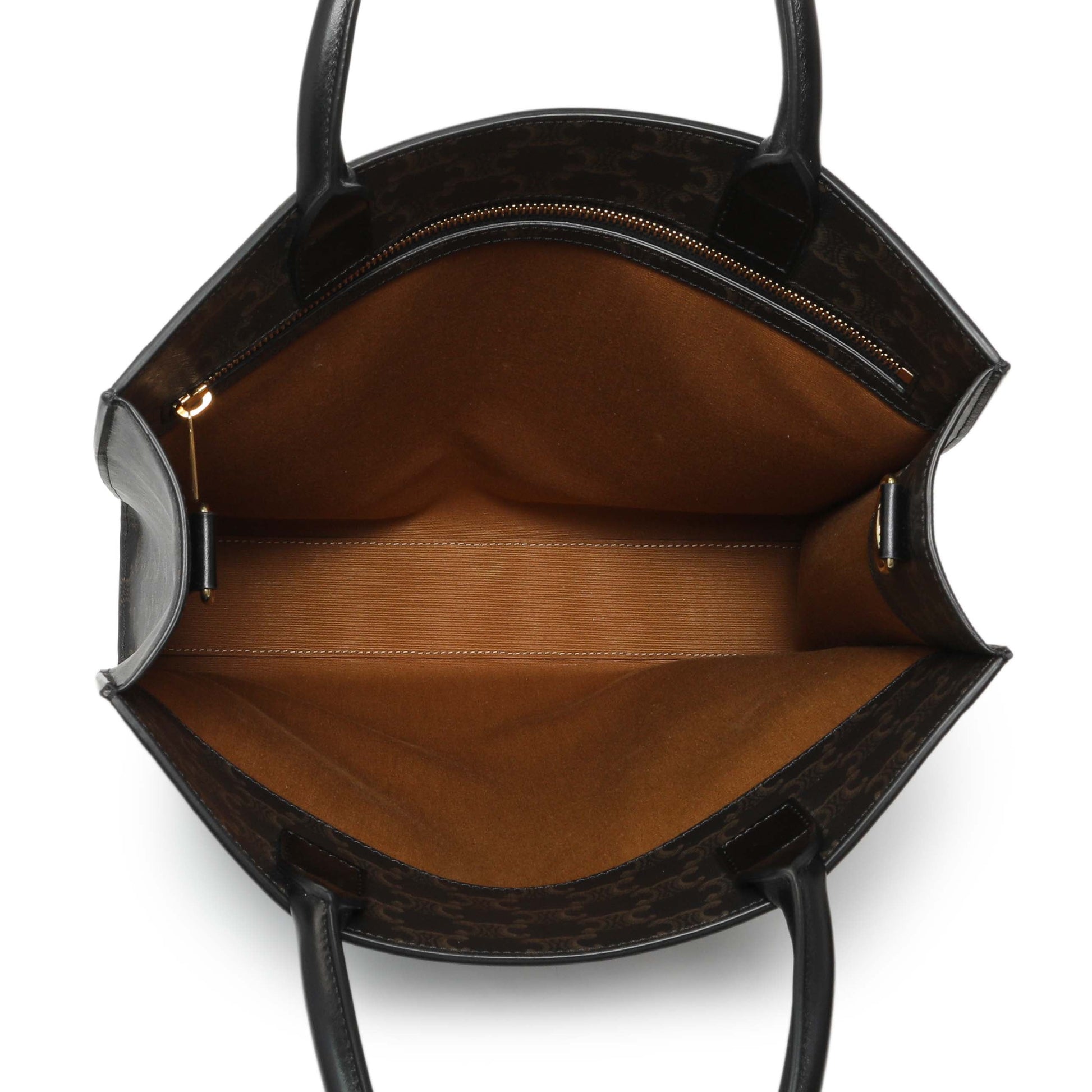 Exclusive Celine Triomphe Canvas Calfskin Medium Vertical Cabas — Top View