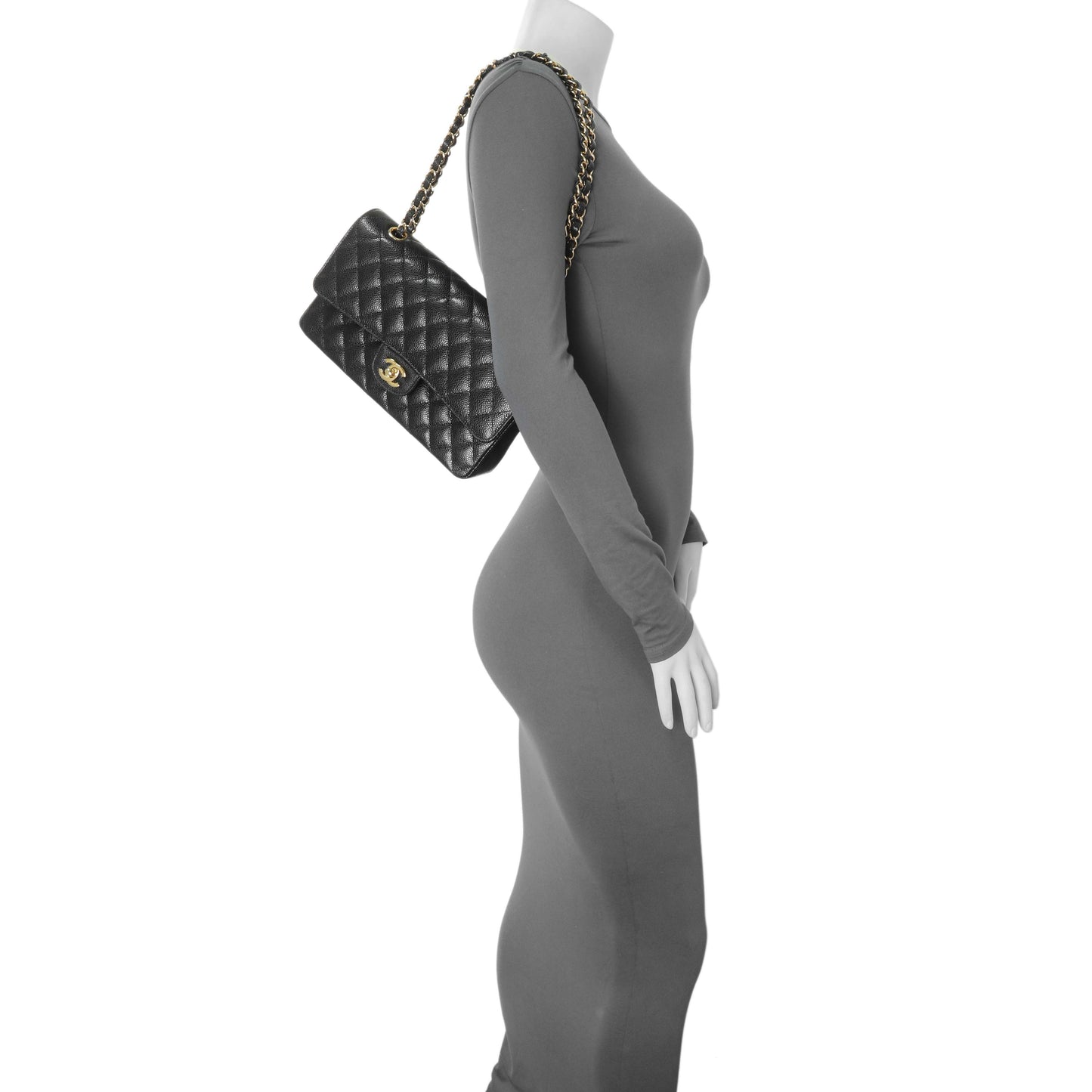 Exclusive Chanel Black Caviar Medium Double Flap — Alternate View 7