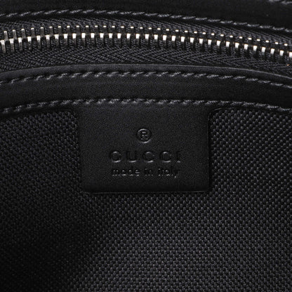 Exclusive Gucci Black Soft GG Supreme Monogram Web Belt Bag — Detail View