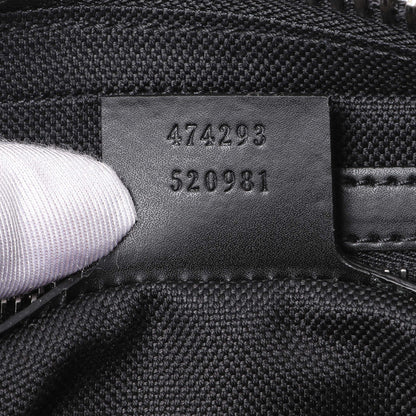 Exclusive Gucci Black Soft GG Supreme Monogram Web Belt Bag — Lifestyle View