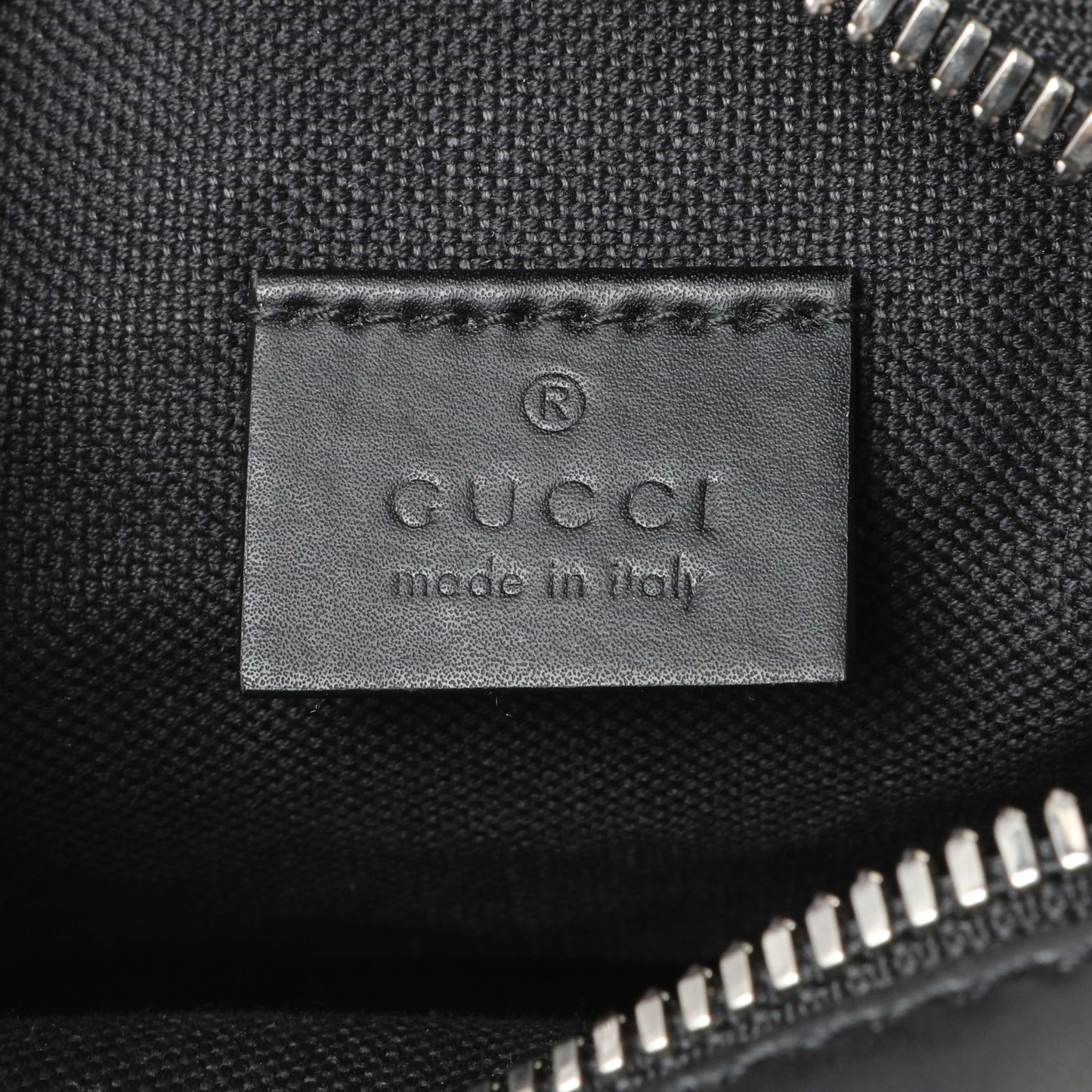 Exclusive Gucci Black GG Supreme Monogram Mini Messenger — Detail View