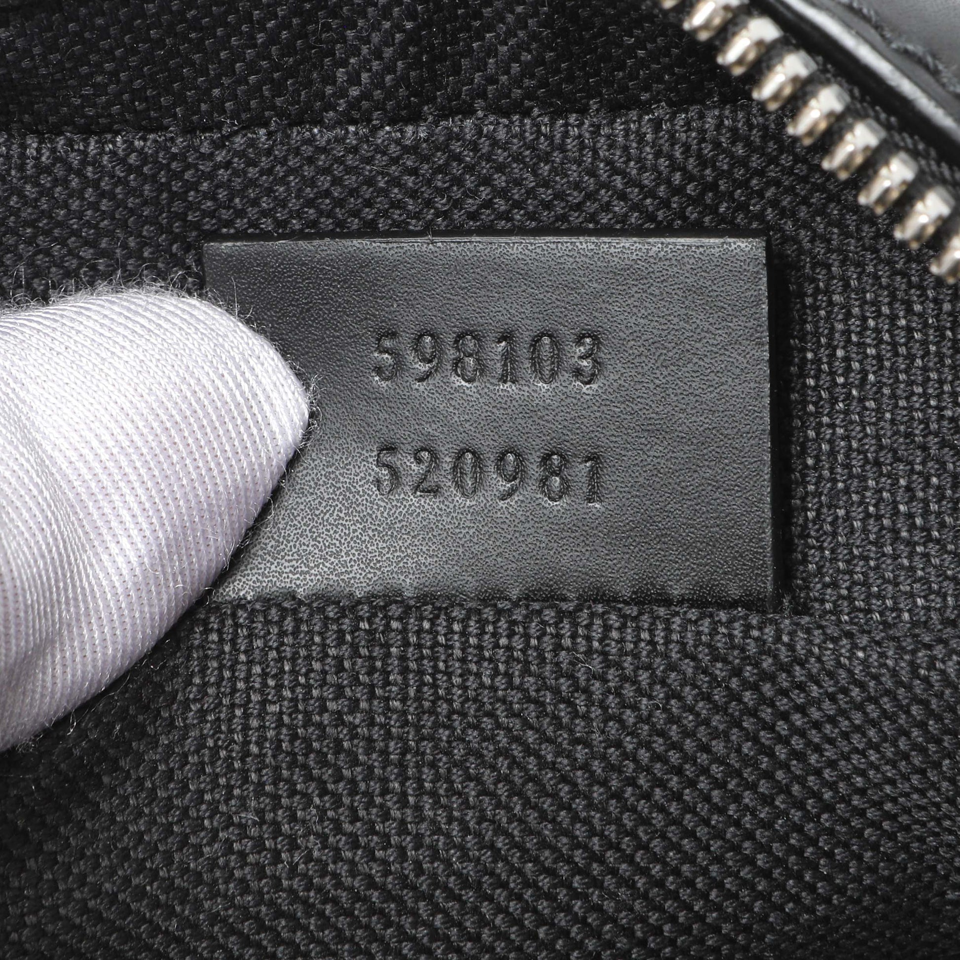 Exclusive Gucci Black GG Supreme Monogram Mini Messenger — Lifestyle View