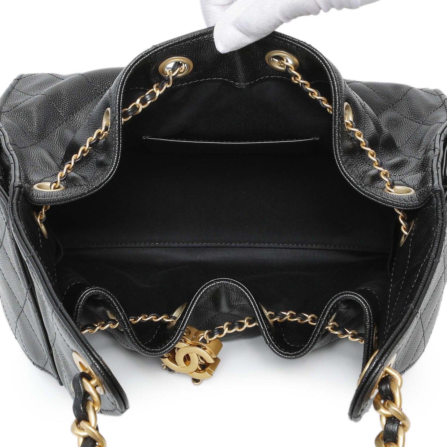 Exclusive Chanel Black Caviar Quilted Small Chanel 25 Handbag — Alternate View 8