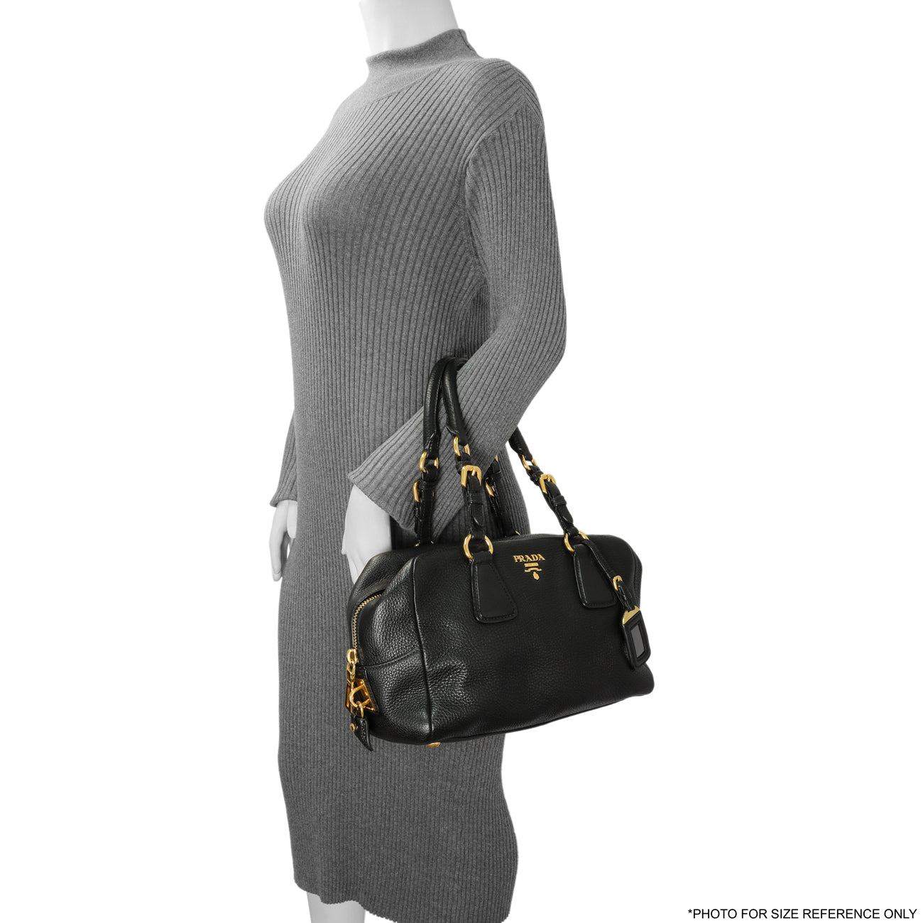 Exclusive Prada Black Vitello Daino Bauletto — Lifestyle View