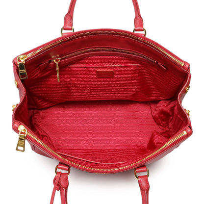 Exclusive Prada Fuoco Saffiano Galleria Double Zip Large — Top View