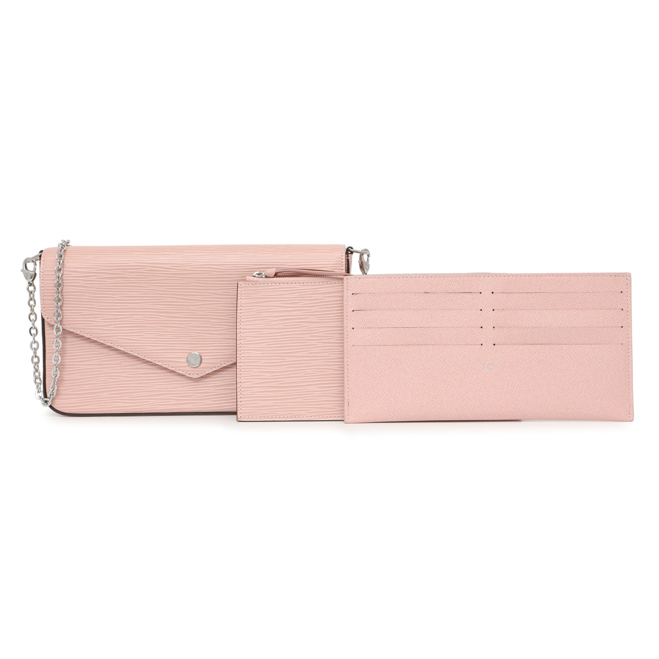 Exclusive Louis Vuitton Rose Ballerine Epi Pochette Felicie — Front View