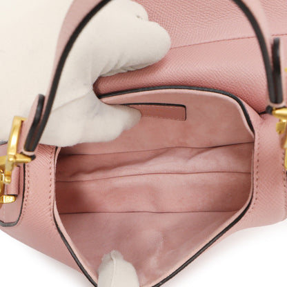 Exclusive Christian Dior Antique Rose Grained Calfskin Mini Saddle Bag — Detail View