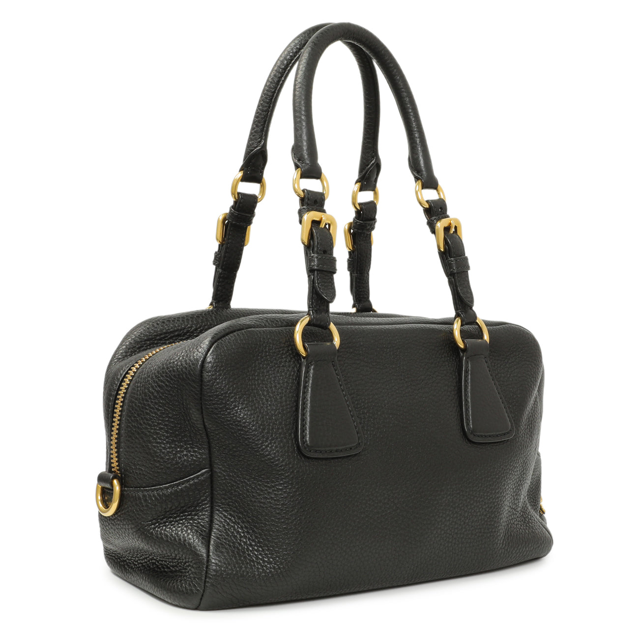 Exclusive Prada Black Vitello Daino Bauletto — Side View