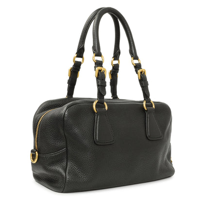 Exclusive Prada Black Vitello Daino Bauletto — Side View