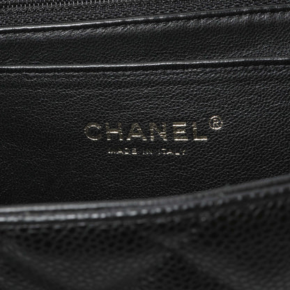 Exclusive Chanel Black Caviar Jumbo Single Flap — Detail View