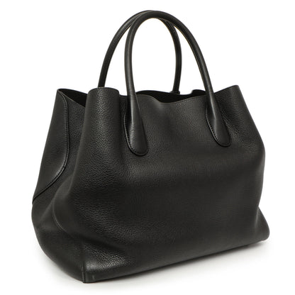Exclusive Christian Dior Black Grained Calfskin Large Open Bar Tote — Side View