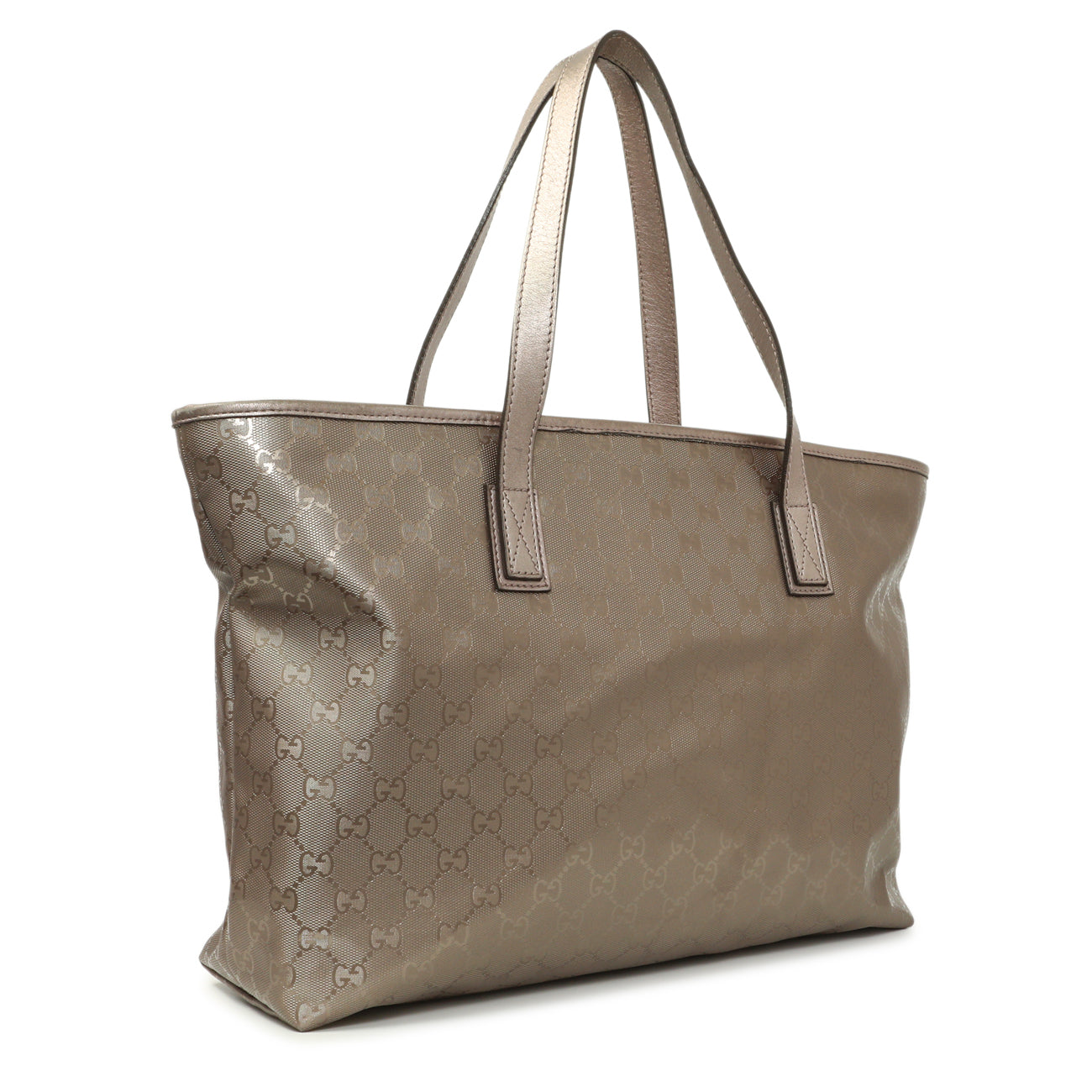 Exclusive Gucci Mauve Imprime Monogram Zipped Tote — Side View