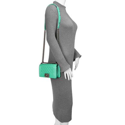 Exclusive Chanel Green Calfskin Small Boy Bag — Alternate View 7