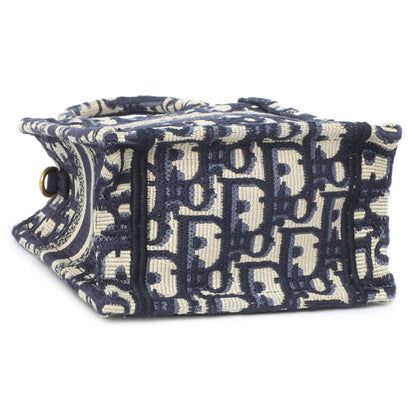 Exclusive Christian Dior Blue Oblique Mini Book Tote Phone Bag — Side View