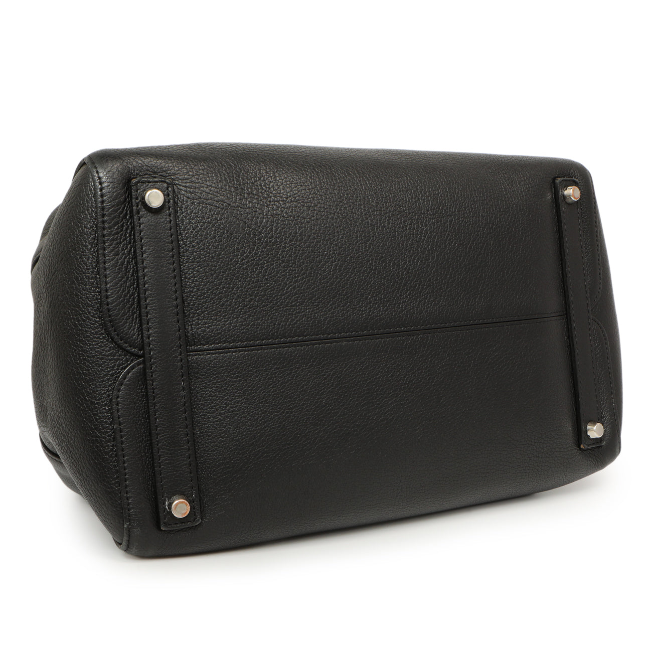 Exclusive Christian Dior Black Grained Calfskin Large Open Bar Tote — Back View