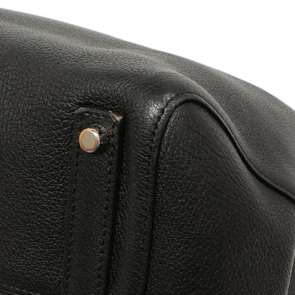 Exclusive Christian Dior Black Grained Calfskin Large Open Bar Tote — Detail View