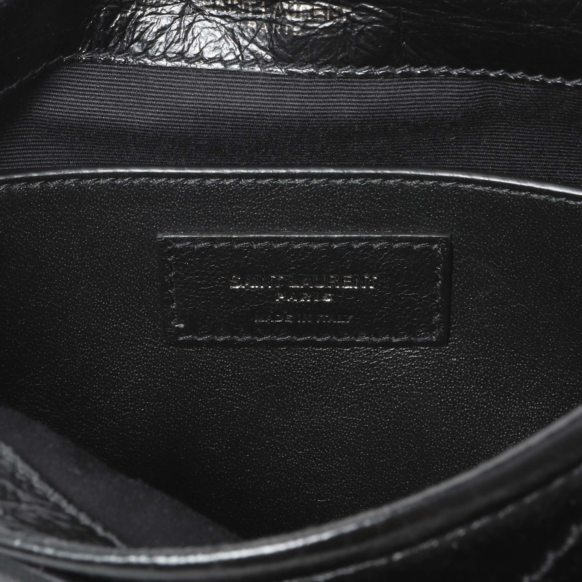 Exclusive Saint Laurent Black Crinkled Calfskin Matelasse Monogram Baby Niki Chain Satchel — Alternate View 9