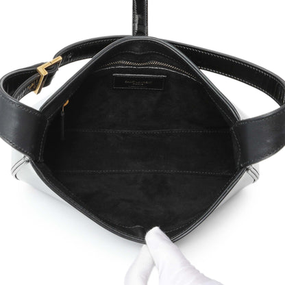 Exclusive Saint Laurent Black Patent Le 5 A 7 Hobo — Top View