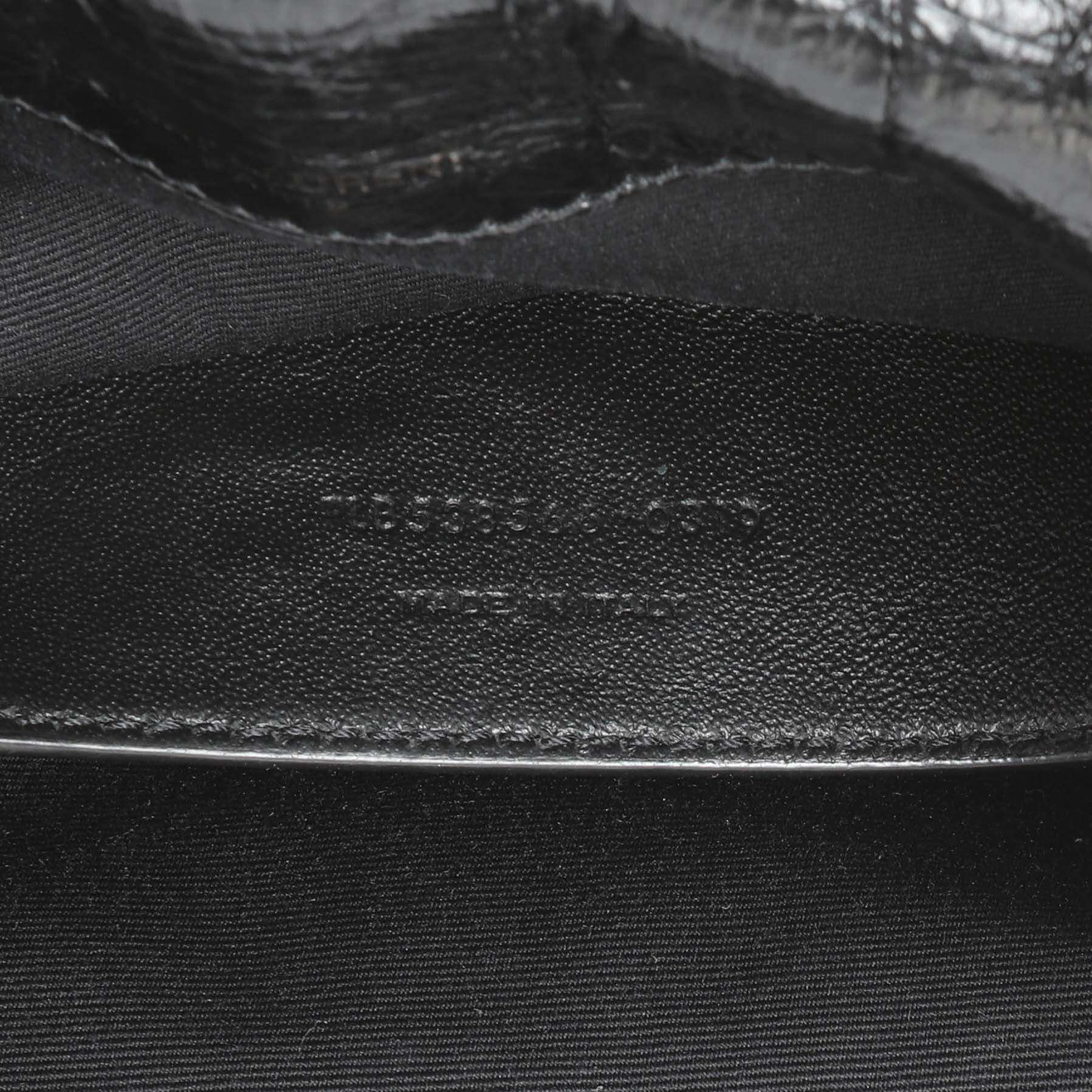 Exclusive Saint Laurent Black Crinkled Calfskin Matelasse Monogram Baby Niki Chain Satchel — Alternate View 10