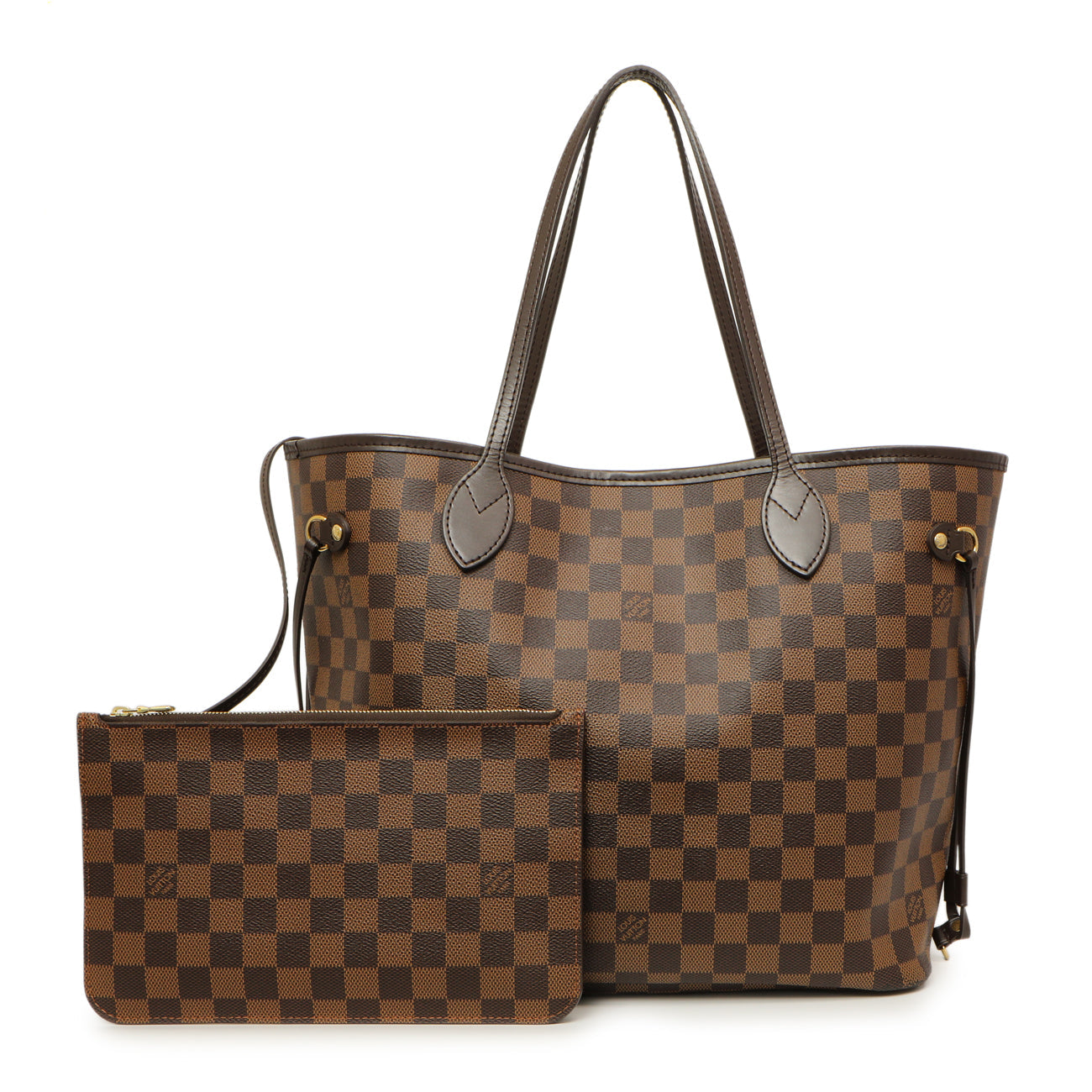 Exclusive Louis Vuitton Damier Ebene Neverfull MM — Front View