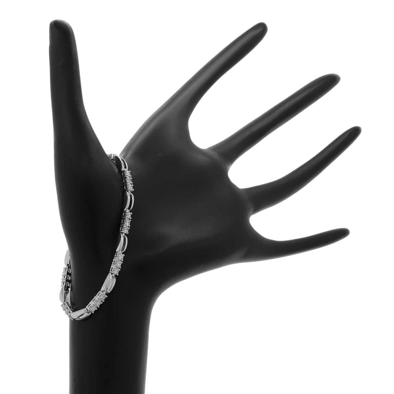 Exclusive 18K Solid White Gold Diamond Tennis Bracelet — Back View