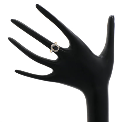 Exclusive 18K Yellow Gold 1.34 Carat Oval Sapphire Diamond Halo Ring — 3.5 — Back View