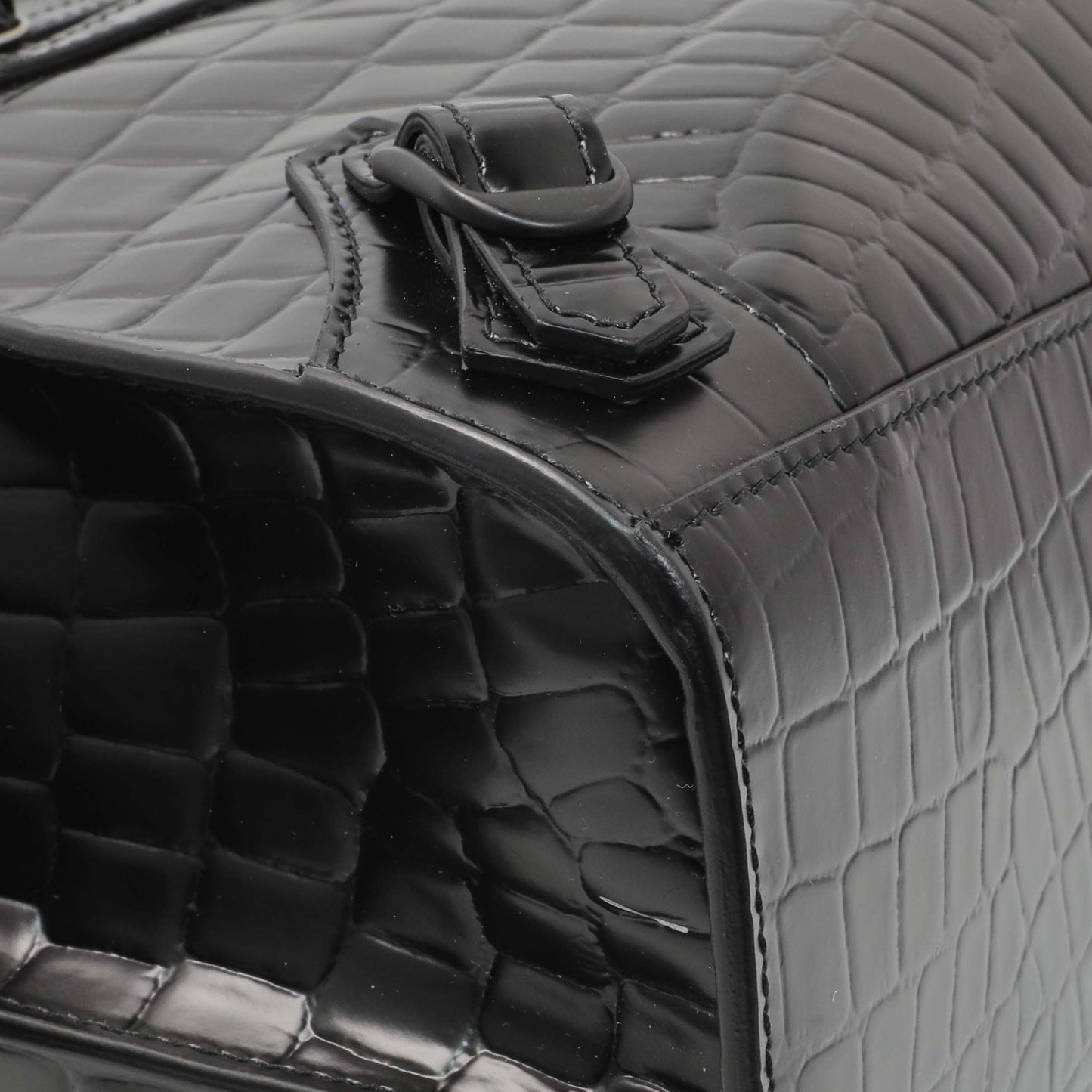 Exclusive Balenciaga Black Crocodile Embossed Neo Classic Hardware S City — Lifestyle View